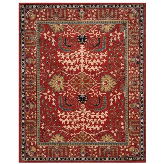 SAFAVIEH Antiquity Collection 8' x 10' Red / Multi AT64A Handmade Traditional Or