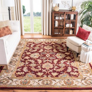 SAFAVIEH Heritage Collection 8'3 x 11' Red / Ivory HG628D Handmade Traditional O