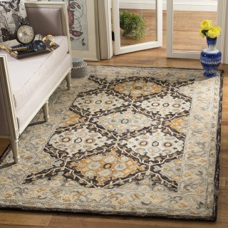 SAFAVIEH Aspen Collection 9' x 12' Beige/Brown APN304A Handmade Boho Wool Area R