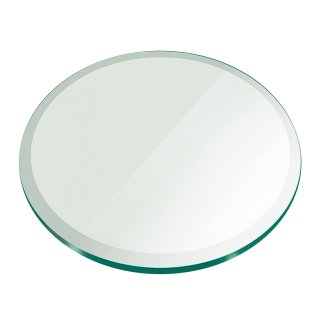 52 Inch Round Glass Table Top 1/2 Thick Tempered Beveled Edge by Fab Glass and M