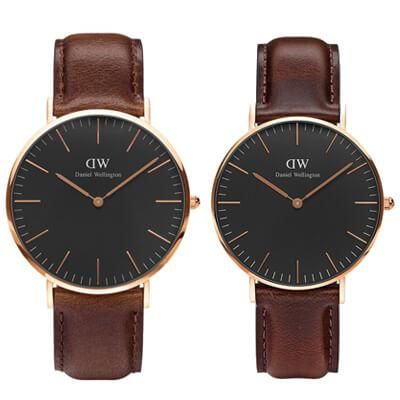正規品 Dw ダニエル ウェリントン Bristol ブリストル 時計 ペア Dw Dw ブラウン レザー