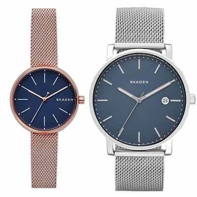 正規品 SKAGEN スカーゲン HAGEN ハーゲン SIGNATUR シグネチャー 時計 ペア SKW6327 SKW2593 SS 紺