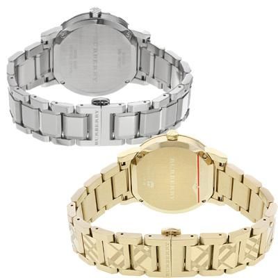 良品 BURBERRY ラウンド シルバー×ゴールド レディース腕時計 1013