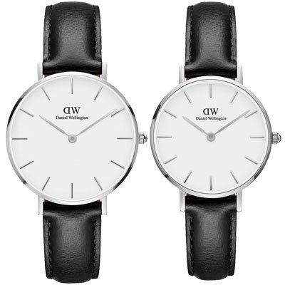 正規品 Daniel Wellington ダニエルウェリントン PETITE ペティート ペアウォッチ メンズ レディース DW00100186  DW00100242 ブラック ホワイト レザー