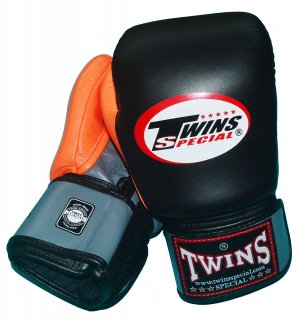 TWINS 本革製ボクシンググローブ カスタム3カラー 本革製 ボクシンググローブ　黒グレーオレンジ