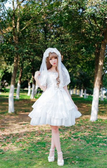 LO29 白 オリジナル ロリータ ゴスロリ ゴシック ドレス 女装 服