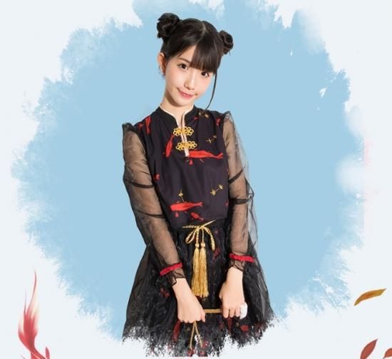 チャイニーズ ロリータ Qilolita 金魚柄ワンピース 華ロリ 金魚