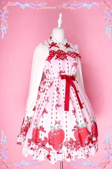 受注生産】 ロリータ Diamond Honey リボン イチゴ ジャンパー