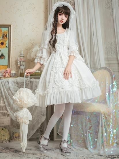 即納 現品限り ロリータ クラシカル フリル 花嫁 ドレス ワンピース ワンピのみ 花嫁風 姫ロリ 白ロリ ロリータファッション 純白 ロリィタ ウェディングドレス S L ホワイト ロリータゴスロリ和ロリ専門通販ショップluxury ラグジュアリー 安い価格で可愛いこだわりの