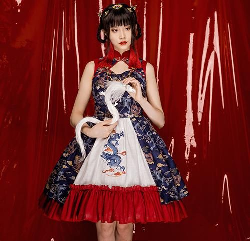 ロリータファッション Quaintlass 華ロリ Qilolita ワンピース ワンピのみ ノースリーブ ジャンスカ 中華風ロリータ チャイナ服 中国 0861 ロリータゴスロリ専門通販ショップluxury ラグジュアリー 安い価格で可愛いロリータワンピースを取り揃えています