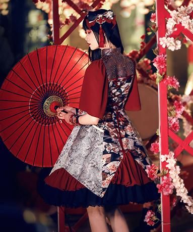 ロリータファッション Quaintlass 華ロリ Qilolita 半袖ワンピース ワンピのみ 中華風ロリータ Op チャイナ服 ロリータ ロリィタ ブランド 0862 ロリータゴスロリ専門通販ショップluxury ラグジュアリー 安い価格で可愛いロリータワンピースを取り揃えています