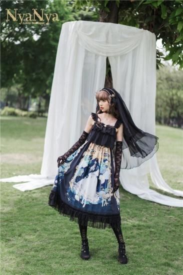 ロリータファッション NyaNya 太陽と月 ベール付きヘッドドレス ロリータファッション NyaNya 太陽と月 ベール付きヘッドドレス