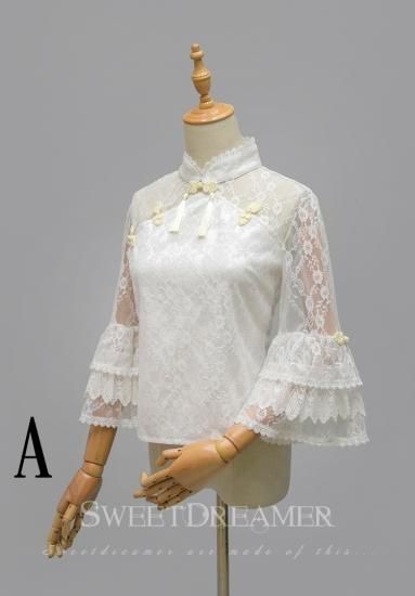 ロリータ Sweet Dreamer Vintage ブランド 華ロリ レースブラウス ブラウスのみ 重ね 中華風 姫袖 レース 中国結び ロリータ ファッション トップス ロリータゴスロリ専門通販ショップluxury ラグジュアリー 安い価格で可愛いロリータワンピースを取り揃えています