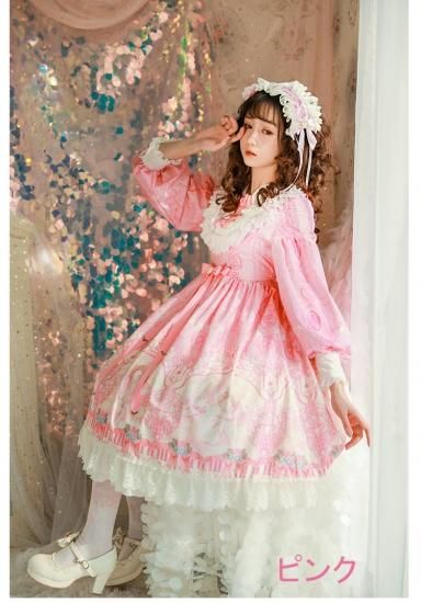 ロリータファッション ロリータ 天国のエンジェル ワンピース 長袖 ワンピースのみ販売 Op リボン 甘ロリ 姫ロリ フリル お嬢様 お姫様 レース Loli1194 ロリータゴスロリ専門通販ショップluxury ラグジュアリー 安い価格で可愛いロリータワンピースを取り揃えています