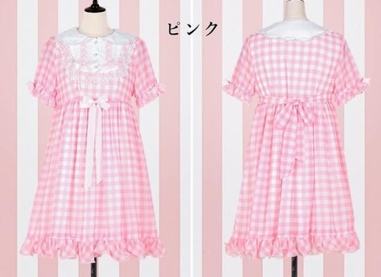 現品限り】ロリータファッション グレーLのみ ロリータ ギンガム