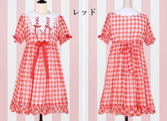 ♥*様 MILK ギンガムチェック 半袖ワンピース　ミニ　ロリィタ 楽天市場】ロリータ ワンピース ギンガムの通販