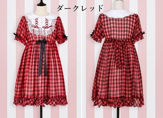 現品限り】ロリータファッション グレーLのみ ロリータ ギンガム