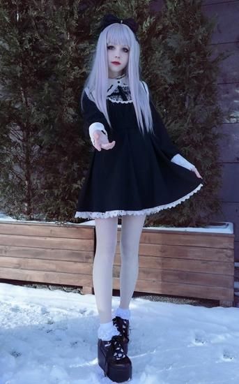 ロリータ 修道女 ミニ丈 長袖 ワンピース 新作 ゴシック ロリィタ ハロウィン 十字架 レース リボン 編み上げ ブラック ホワイト ロリータファッション ロリィタ Loli ロリータゴスロリ専門通販ショップluxury ラグジュアリー 安い価格で可愛いロリータワンピース