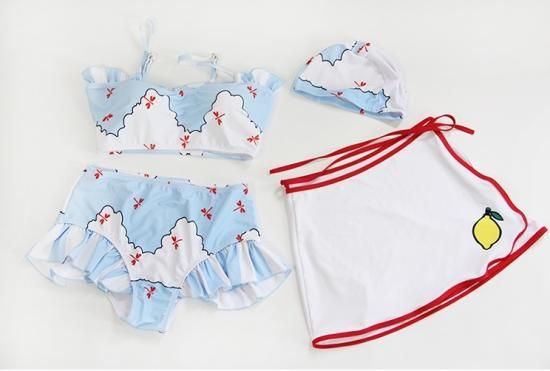 スイムウェア 夏空レモンビキニ水着 スイムキャップ付き 4p スカート付き ロリータ水着 甘ロリ 夏 プール 海 リゾート Loli1329 ロリータゴスロリ専門通販ショップluxury ラグジュアリー 安い価格で可愛いロリータワンピースを取り揃えています