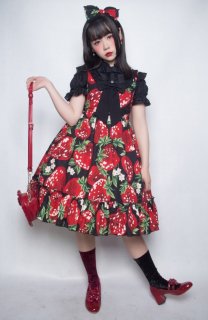 ロリータ Lulu's garden Big strawberry ジャンパースカート ジャンスカのみ jsk KC別売り 甘ロリ loli1341