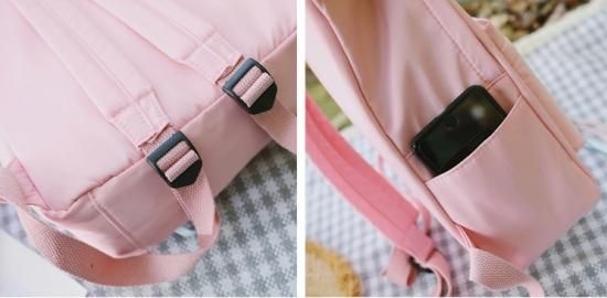 ロリータ ハート刺繍 デイバッグ リュック PC入る 大容量 レースアップ