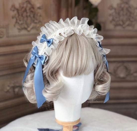 ロリータ 揺りかごの歌 ブルーヘッドドレス レース リボン 透け感 ヘッドドレス アクセサリー 甘ロリ メイド 姫ロリ ポスト投函対応 Loli1787 ロリータゴスロリ専門通販ショップluxury ラグジュアリー 安い価格で可愛いロリータワンピースを取り揃えています