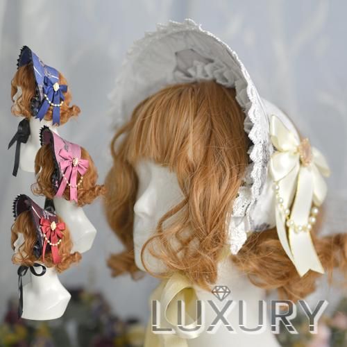 ロリータ Doris Night Lolita パフュームハーフボンネット ヘッドドレス 帽子 コサージュ ドール ゴシック ゴスロリ Loli16 ロリータゴスロリ和ロリ専門通販ショップluxury ラグジュアリー 安い価格で可愛いこだわりのロリータワンピースを取り揃えています