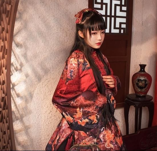 ロリータ 中華ロリータ Qilolita 華ロリ 羽織 花柄 金魚 ロリータ 中華ロリータ Qilolita 華ロリ 羽織 花柄 金魚