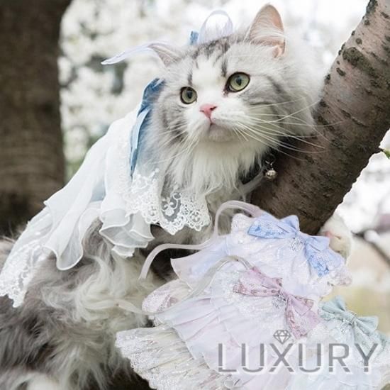 ワンピース　ロリータ　猫　メルヘン　フリル　リボン　水色　ネコ