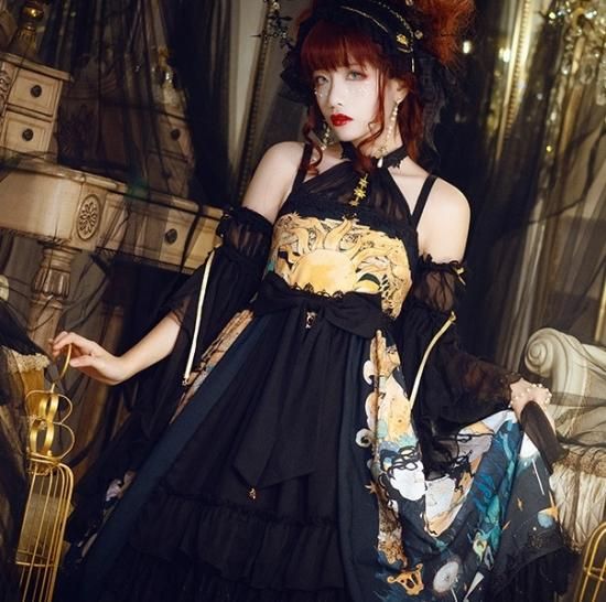 懐古 ロリィタ 豪華 姫袖 ワンピース 黒白 楽天市場】ワンピース 長袖レース フリル Lolita ドレスロリータ