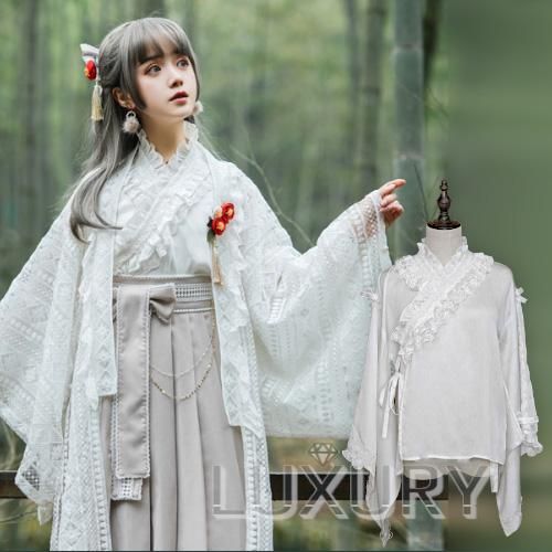 一部即納 Nyanya 和ロリ 着物襟 長袖 ブラウス 姫袖 フリル レース 和装 ホワイト リボン 上品 クラシカル 袴 Loli ロリィタ ゴスロリ 和ロリ 華ロリ専門通販ショップluxury ラグジュアリー 安い価格で可愛いこだわりのロリータワンピースを取り揃えています