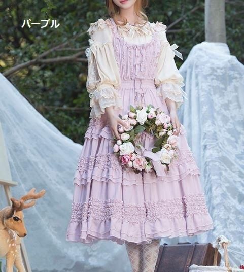 ロリータ ジャンスカ4色 BOGUTA クラシカル フリル ロング ロリータ ジャンスカ4色 BOGUTA クラシカル フリル ロング