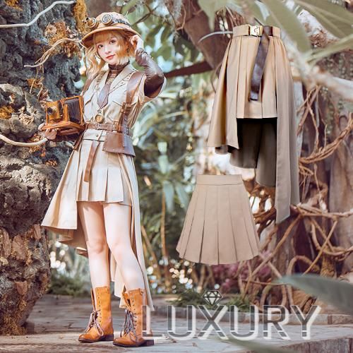 スチームパンク スカート2枚セット Steampunk 2way カーキ 春夏 レイヤード ゴスロリ ロリータファッション Loli2134 ロリィタ ゴスロリ 和ロリ 華ロリ専門通販ショップluxury ラグジュアリー 安い価格で可愛いこだわりのロリータワンピースを取り揃えています