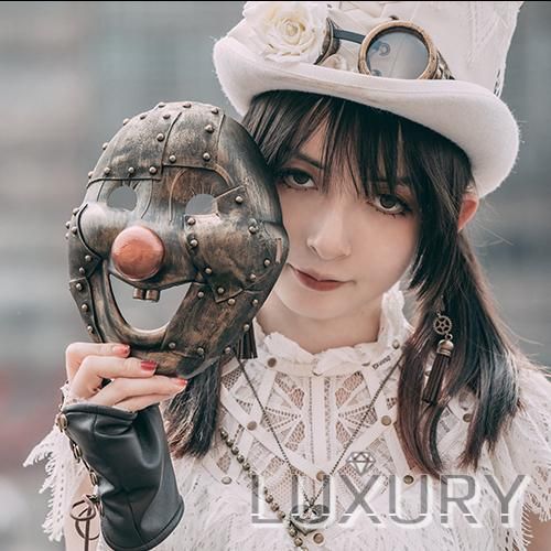 スチームパンク マスク お面 仮面 Steampunk イベント 通年 雑貨 小物 ピエロ ロリータファッション Loli2175 ロリィタ ゴスロリ 和ロリ 華ロリ専門通販ショップluxury ラグジュアリー 安い価格で可愛いこだわりのロリータワンピースを取り揃えています