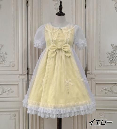 ロリータ ワンピース8色 ハイウエスト リボン 春夏 ワンピ かわいい フェミニン フリル ドール カラバリ豊富 ひざ上丈 ショート丈 ふんわり 透け感 ゴスロリ ロリータファッション ロリータゴスロリ専門通販ショップluxury ラグジュアリー 安い価格で可愛いロリータ