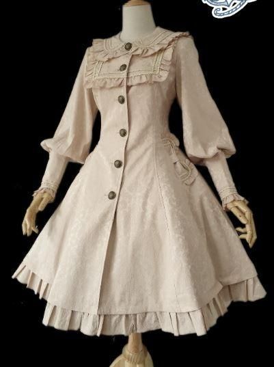 ロリータ セーラー服 ワンピース2色 ブラウン ベージュ カジュアル レトロ ガーリー ライン ひざ上丈 ミニ ショート丈 フリル Aライン キュート パフスリーブ おでかけ Loli2458 ロリータゴスロリ専門通販ショップluxury ラグジュアリー 安い価格で可愛いロリータ