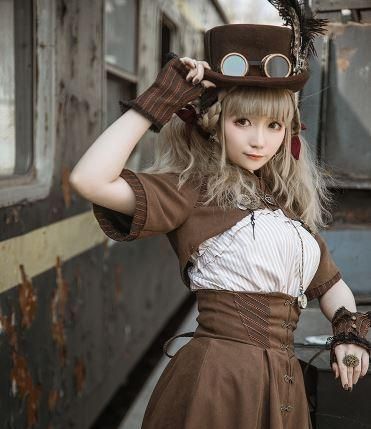 ロリータファッション steampunk ショート丈 ボレロ ゴスロリ パンク スチームパンク プリント ケープ カーディガン 無地 ストライプ  パンク 半袖 立ち襟 ハイネック - ロリィタ ゴスロリ 和ロリ ...