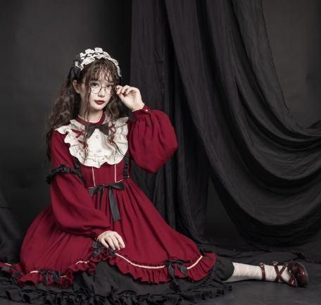 ロリータワンピース ロリータドレス ロリータファッション ゴスロリファッション ゴスロリ 甘ロリ 姫ロリ クラシカルロリータ クラロリ リボン フリル たっぷりフリル ワンピース 3色 無地 レトロ ロリータゴスロリ専門通販ショップluxury ラグジュアリー 安い価格で