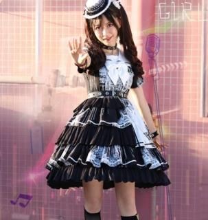 Diamond Honey パンク カジュアルロリータ ロリータファッション ロリィタ ワンピース チェック柄 プリント ミニ丈 ショート丈 膝上 長袖 パンク かわいい ロリィタ Loli3180 ロリータゴスロリ専門通販ショップluxury ラグジュアリー 安い価格で可愛いロリータ