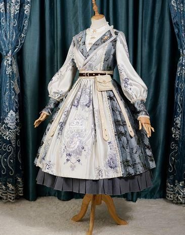 華ロリ ワンピース ショートジャケット ロリータ 中華ロリータ Qilolita 華ロリ 羽織 花柄 金魚