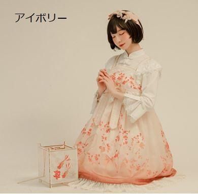 ロリータ ワンピース 3色 Nyanya 半袖 レース ノースリーブ グラデーション 華ロリ チャイナドレス かわいい リボン プリント 大きいサイズ サイズ豊富 チャイナカラー ハイネック ロリータゴスロリ専門通販ショップluxury ラグジュアリー 安い価格で可愛いロリータ
