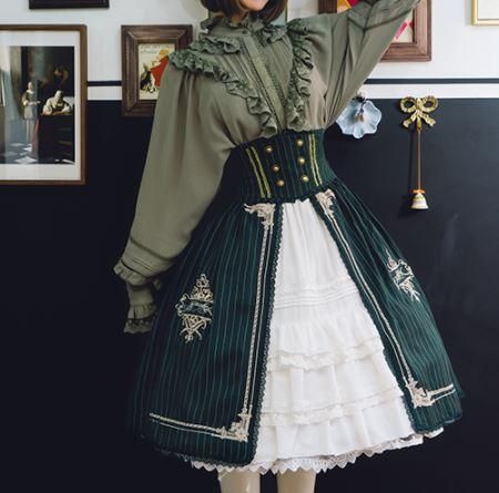 コルセット付きスカート フリル ストライプ ATELIER PIERROT ストライプコルセットスカート アトリエピエロ
