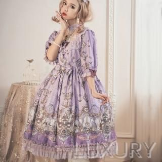 ロリータ アシンメトリー ドレス+帽子セット 通年 ピンク フレア