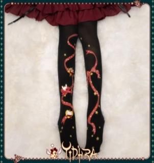 タイツ 2色 猫 天使 羽根 翼 プリント 秋冬 かわいい 甘ロリ カジュアル おしゃれ ブラック ホワイト フリーサイズ ストッキング 撮影 おでかけ デート イベント 80デニール ゴスロリ ロリータゴスロリ専門通販ショップluxury ラグジュアリー 安い価格で可愛いロリータ