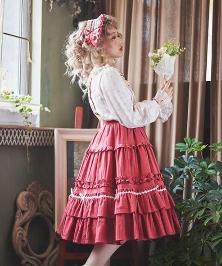 ミディアムスカート 4色 Nyanya 甘ロリ 姫ロリ 森ガール かわいい ナチュラル ミディアム丈 ひざ丈 フレア ティアード リボン おしゃれ 大きいサイズ サイズ豊富 メイド風 撮影 イベント ロリータゴスロリ専門通販ショップluxury ラグジュアリー 安い価格で可愛い