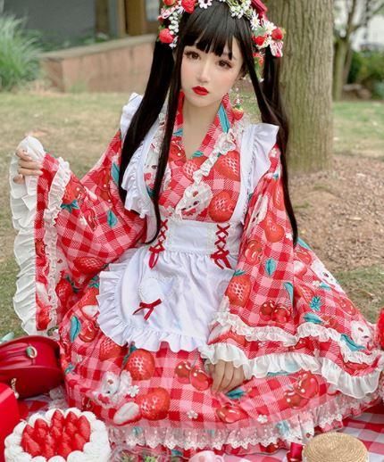 To Alice 浴衣 いちご ゆめかわいい 甘ロリ