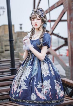 エンジェル ハイウエスト 半袖 ワンピース 3色 ドレス 春夏 パフスリーブ 姫袖 クラシカル クラロリ お姫様 プリンセス エレガント 上品 フェミニン ミニ丈 ショート丈 フレア 撮影 イベント ロリータゴスロリ専門通販ショップluxury ラグジュアリー 安い価格で可愛い