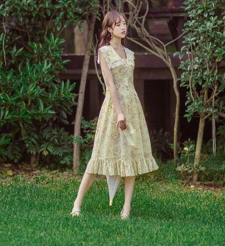 ノースリーブワンピース 花柄 ノースリーブ 春夏 ロング ミディアム ミモレ丈 レース 襟付き Aライン ガーリー 大人 大きいサイズ サイズ豊富 デート おでかけ セミロリータ ロリィタ ゴスロリ 和ロリ 華ロリ専門通販ショップluxury ラグジュアリー 安い価格で可愛い