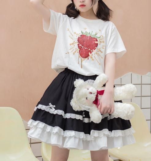 ハートレース フレアスカート 3色 Nyanya レース ウエストゴム かわいい 甘ロリ カジュアル ミニスカート ふんわり 無地 キュート フリーサイズ デート おでかけ ロリータゴスロリ専門通販ショップluxury ラグジュアリー 安い価格で可愛いロリータワンピースを取り揃え