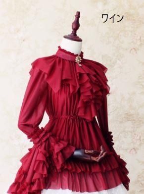 姫袖 長袖ブラウス フレアスリーブ フリル レース リボン クラシカル クラロリ 姫袖 長袖ブラウス フレアスリーブ フリル レース リボン